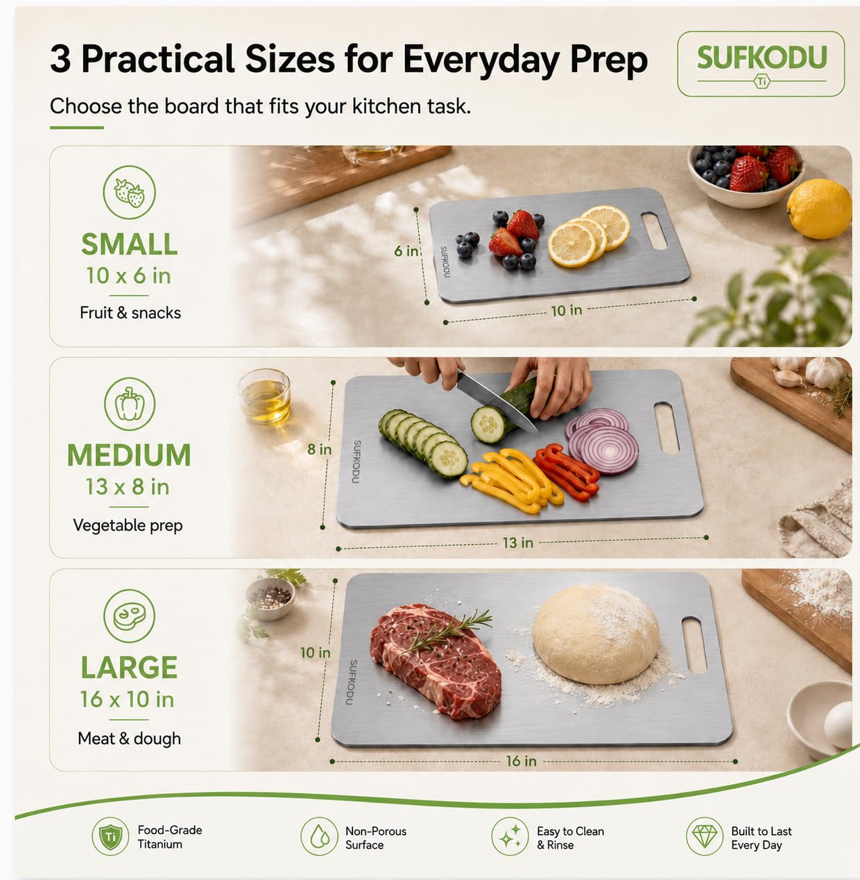 🔥 Ditch Bacteria-Trapping Plastic Forever — Upgrade to Pure Titanium & Prep Food the Safe, Clean Way.