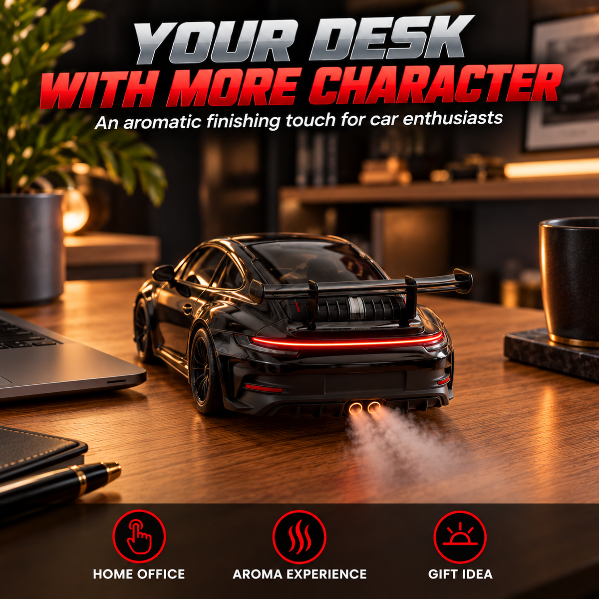 🌫️ Futuristic Car Mist Diffuser 🏁 Modern Lighting & Sleek Details