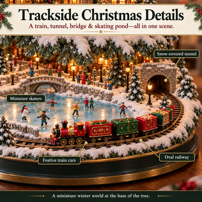 ⏳ Last day to save 49% –🎄🎅OFF Lighted Christmas Village Tree with Train & Carousel