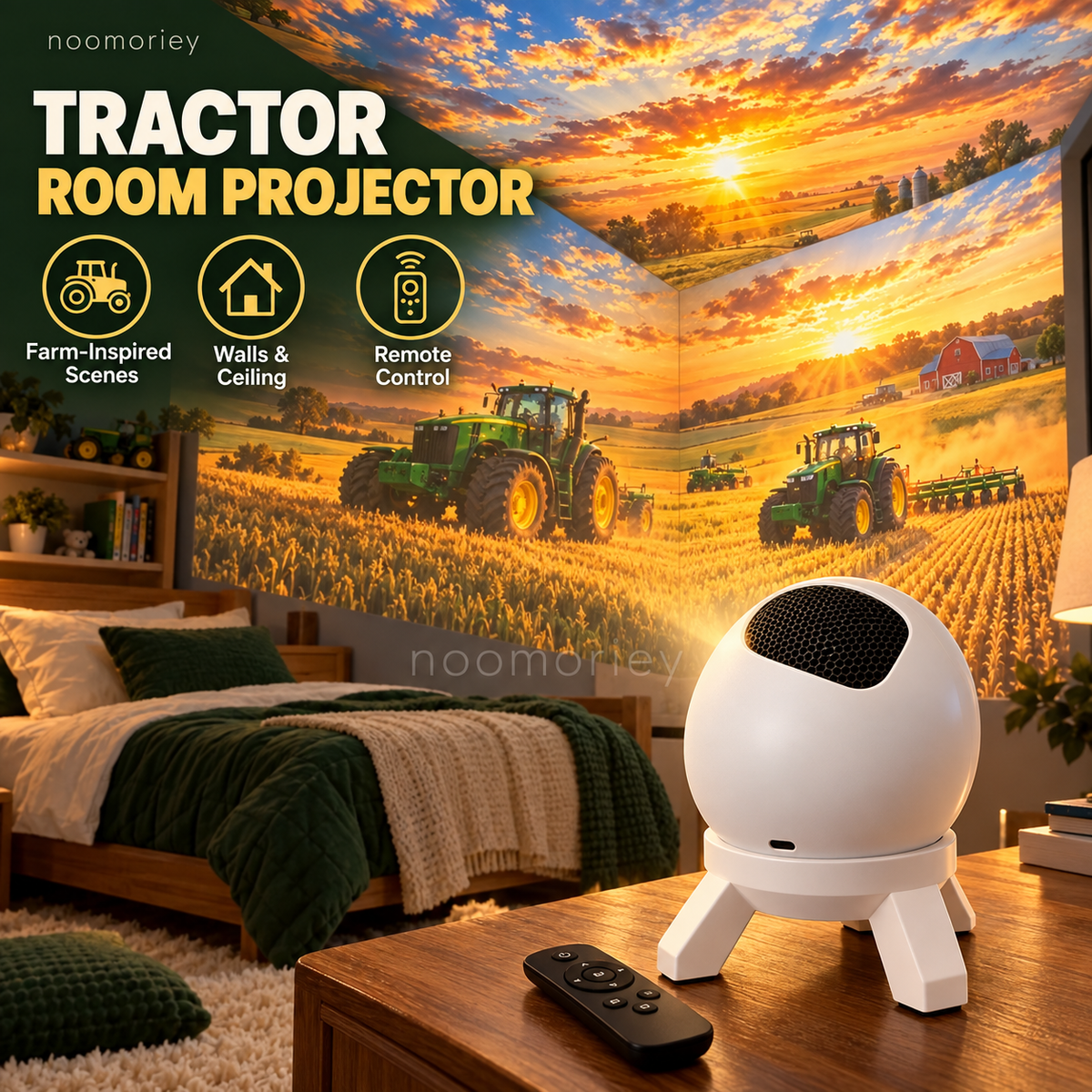 🚜 Tractor & Farm Scene Room Projector – Wall & Ceiling Décor for Tractor Lovers！！！