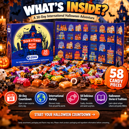 🍬 30 Days of Halloween Treats – 58 International Candy Surprises Advent Calendar
