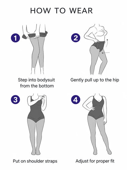 Women’s Fleece Lined Sheer Look Tummy Control Full Body Shaping Bodysuit