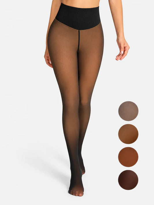 Magic Fleece-Lined Leggings with Compression Band & One-Seam Design