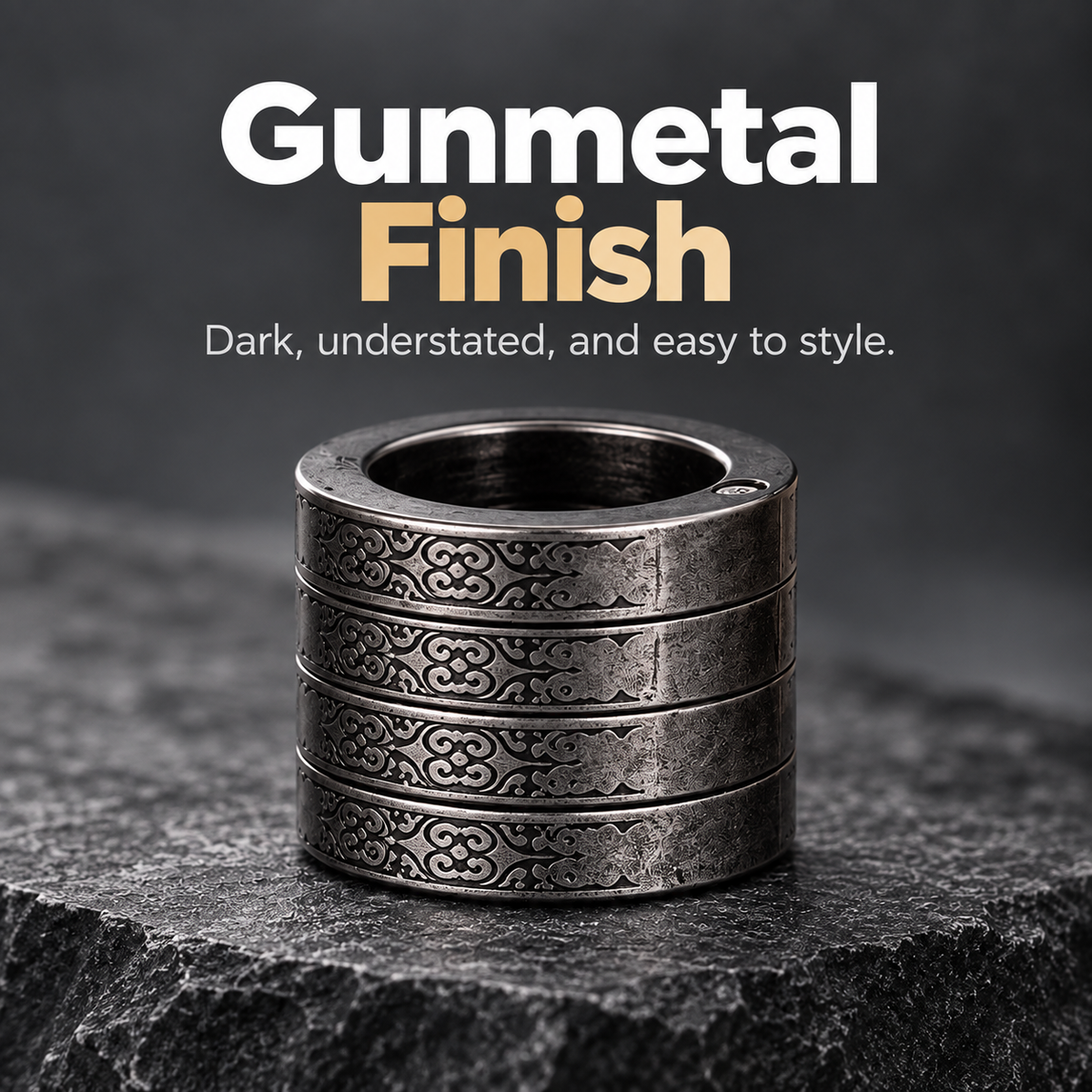 Unisex Four-Band Thumb Ring – Unique metal finish with a striking look; suitable for casual wear; an elegant, stylish accessory for adults.