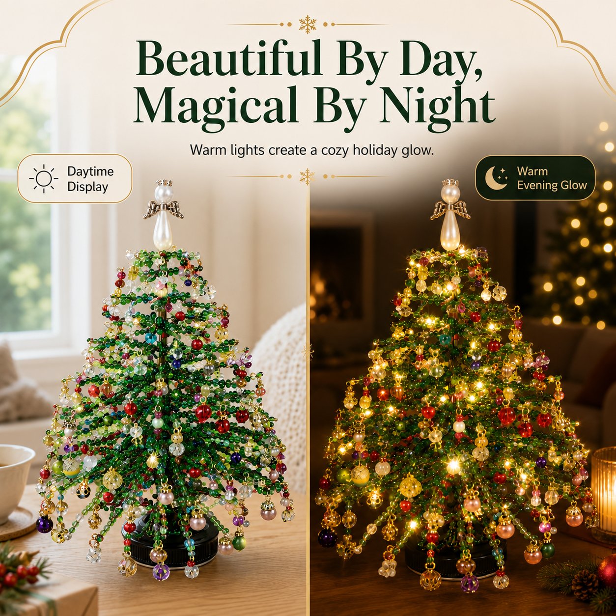 🎄✨ DIY Beaded Christmas Tree Kit – 🎅Create Your Own Sparkling Holiday Decoration