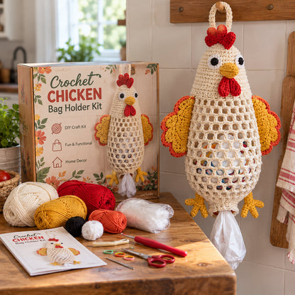 🎁Crochet Animal Bag Holder DIY Kit – Cute & Functional Hanging Storage Craft Kit🎁