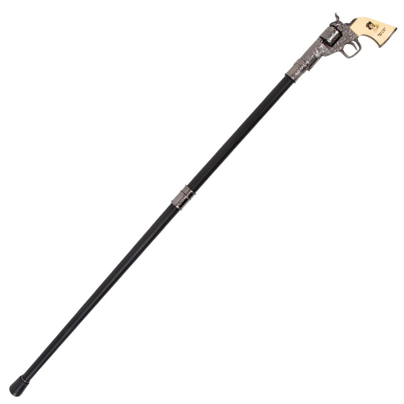 Western Revolver Walking Cane – Unique Pistol Handle for Collectors & Gentlemen