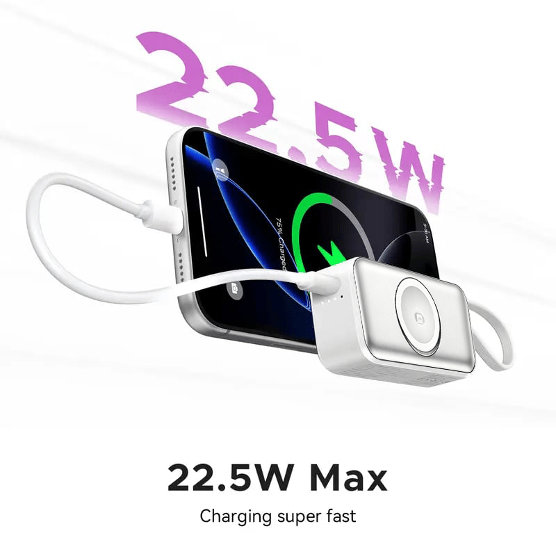 🔋3-in-1 Power Bank – Integrated Cable & Foldable Wall Plug – Wireless Watch Charger for iPhone & Android ✈️