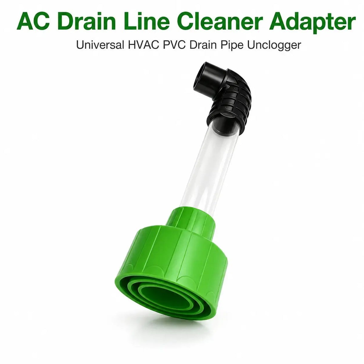 HVAC Condensate Drain Line Cleaning Adapter Clear Shop Vac Connector for Fast A/C Drain Clog Removal