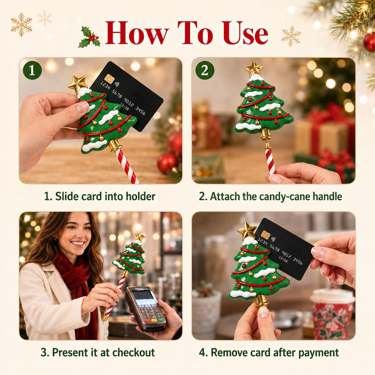 Christmas Tree Credit Card Holder Wand