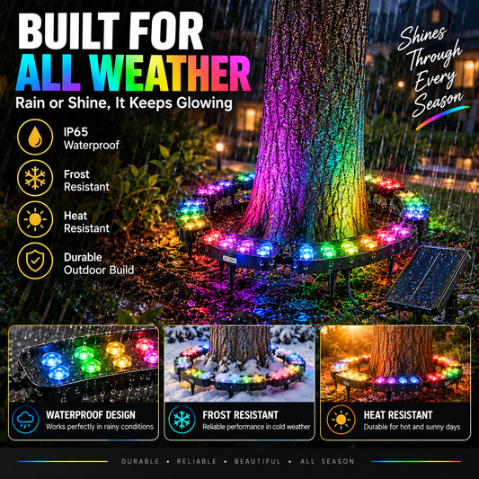 🌈 Light Up Your Garden in Style! ✨ Solar RGB Tree Ring Light