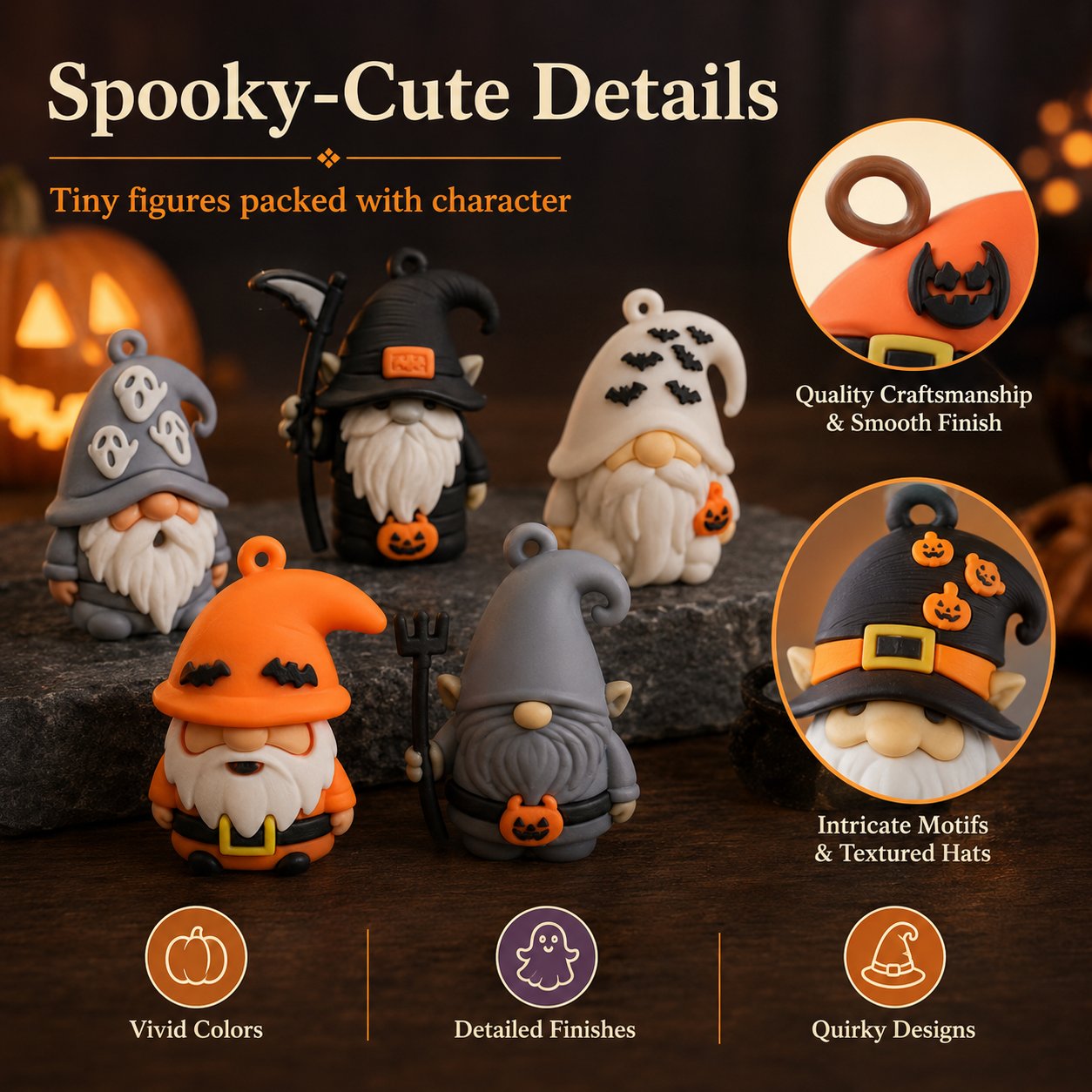 24 Days of Halloween Gnome Surprise Figures Advent Calendar Box