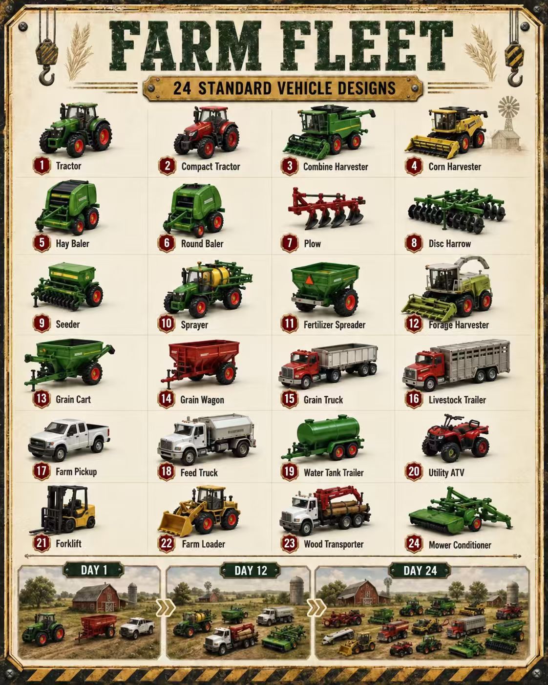 🚜Build the Fleet Collection 24-Day Vehicle Advent Calendar Series | ✨A New Adventure Every Morning