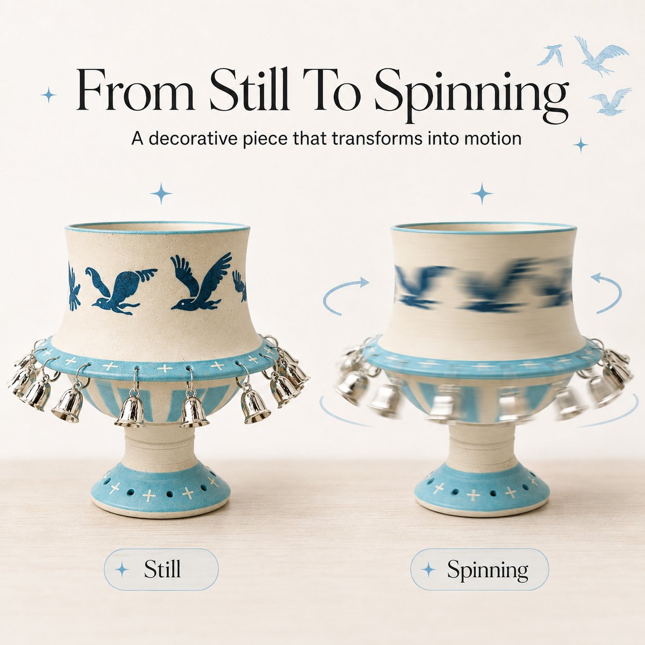 Flying Swallow Motion Illusion Spinner