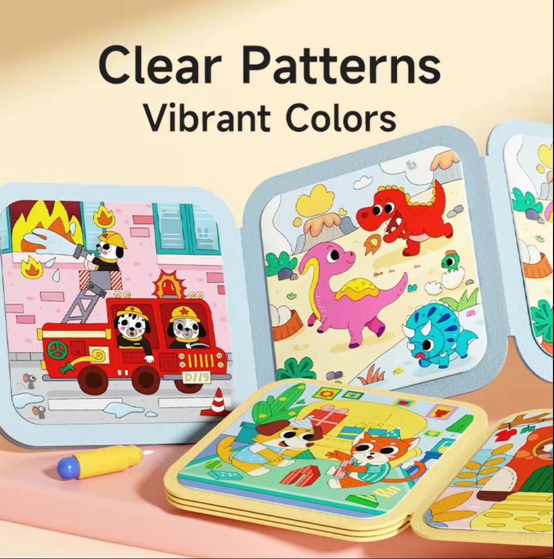 🖼️Beginner-Friendly- 🎨Toddler Watercolor Coloring & Doodle Book - A Fun, Mess-Free Creative Activity