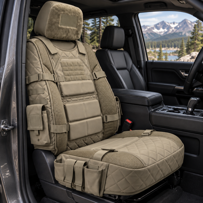🚙Rugged MOLLE Truck Seat Cover – Tactical Storage, Seat Protection & All‑Day Comfort