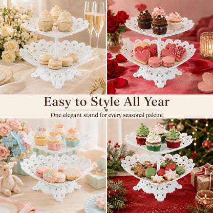 2-Tier Heart-Shaped Serving Stand