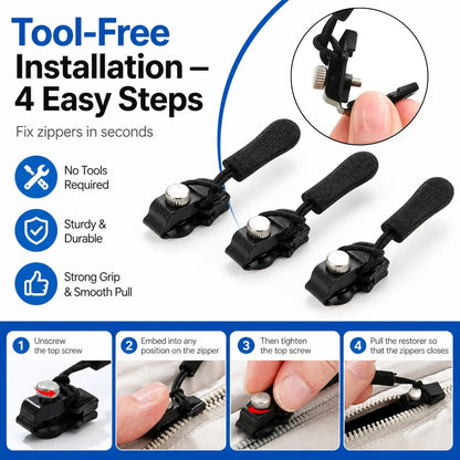 15-Piece Zipper Rescue Kit 🔧Universal Repair Set with 3 Convenient Sizes