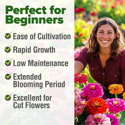 HOME GROWN Zinnia Seeds for 2026 - California Giant Mix - 7,300+ (2 oz) Plant Wildflower Blooms Bulk Seeds for Planting Flowers Outside