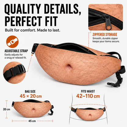 😂 Realistic Beer Belly Fanny Pack – Funny Hidden Waist Bag & Gag Gift