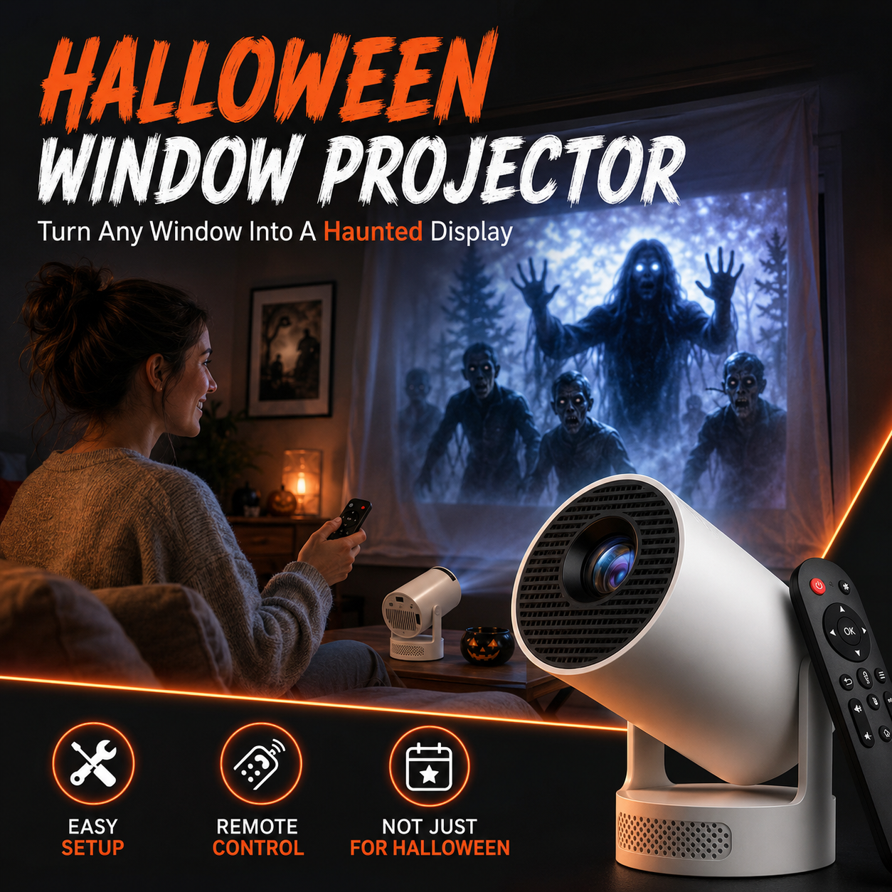 Halloween window projector