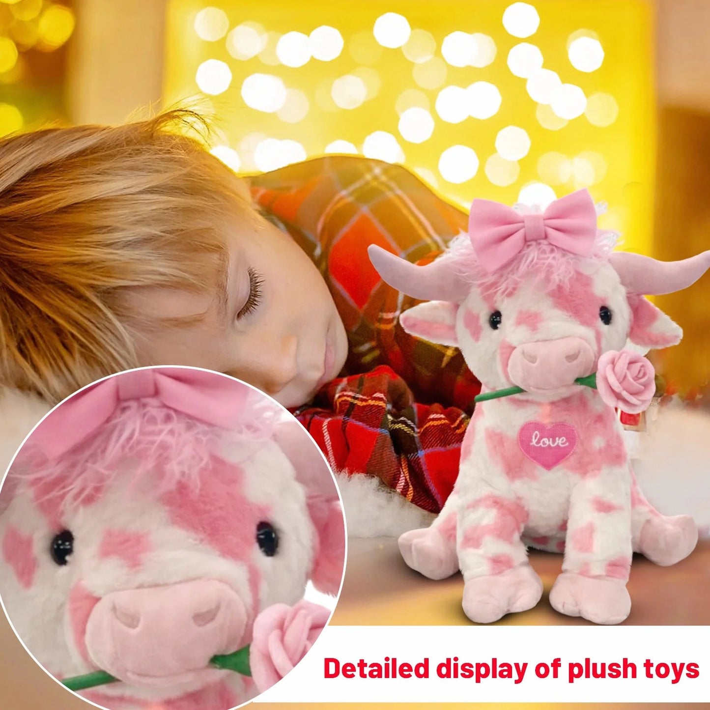 🐮Adorable Pink Highland Cow Plush