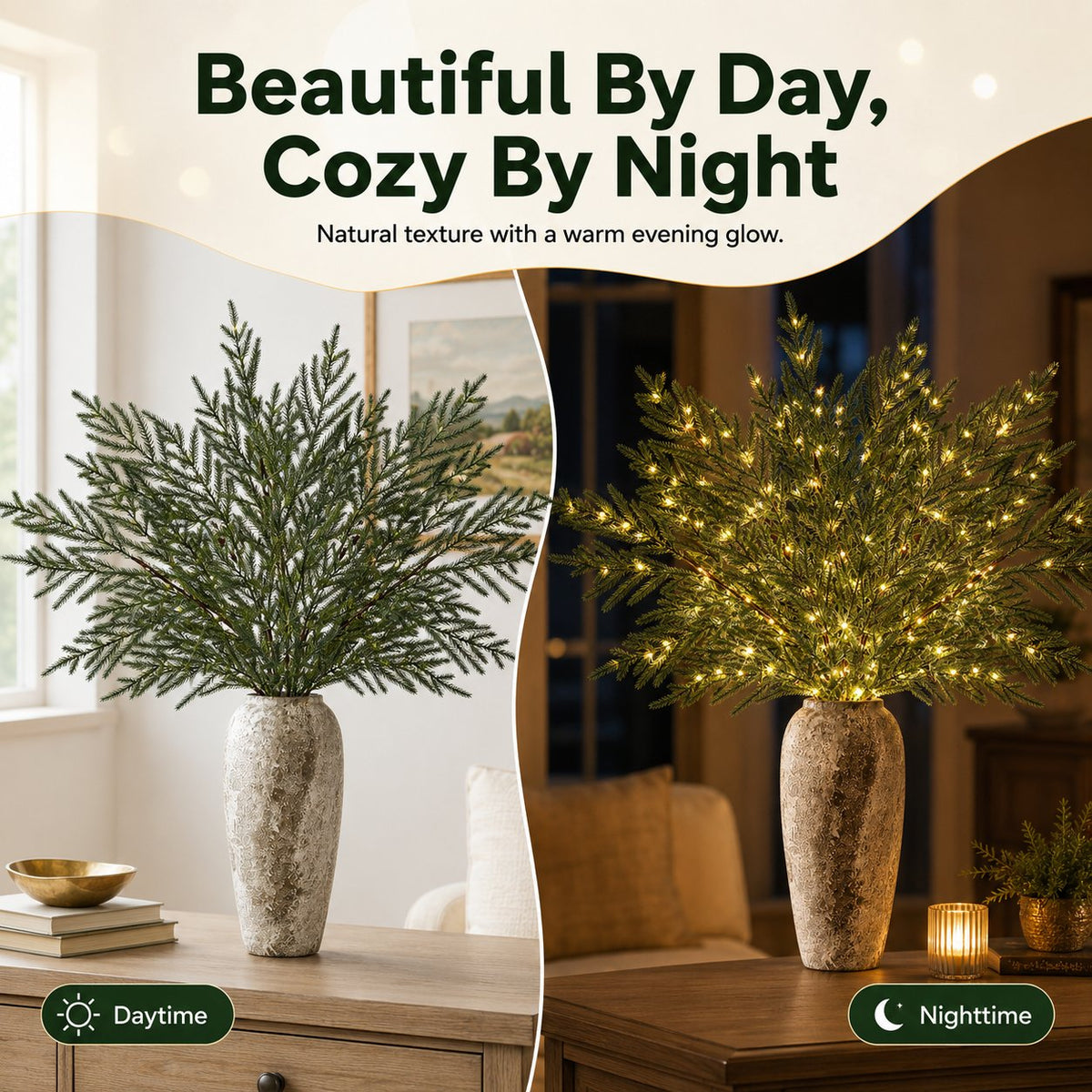 Pre-Lit Evergreen Branch Lights