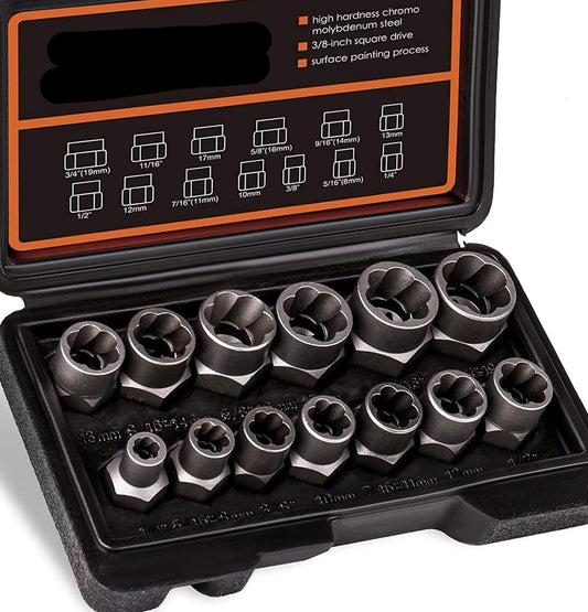 14 Pieces Impact Bolt & Nut Remover Set