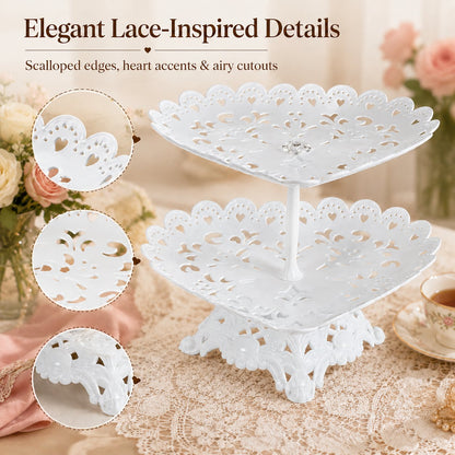2-Tier Heart-Shaped Serving Stand