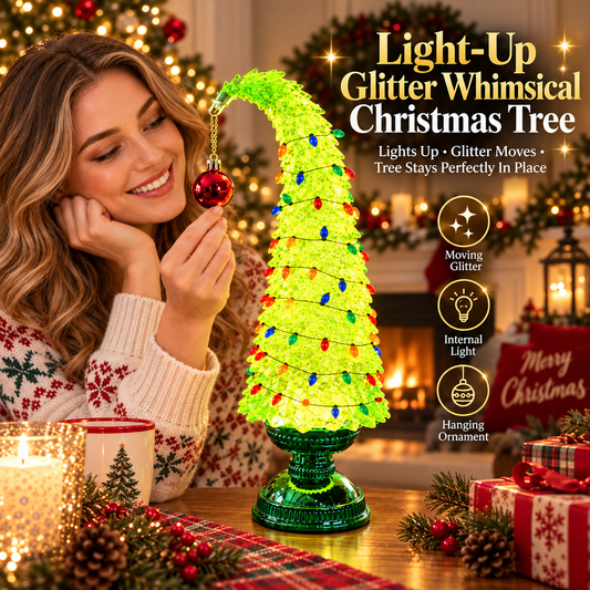 Light-Up Glitter Whimsical Christmas Tree