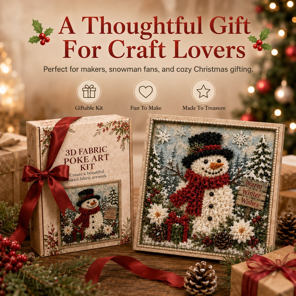 3D Snowman Christmas Art Kit