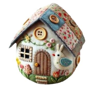 🏡LAST DAY SAEL 49% OFF!!✨🥚Patchwork Felt Egg House DIY Kit