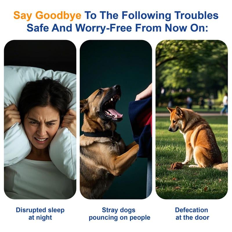 (🎁Last Day 49% OFF)🐶🔇Professional Sonic Emitters Dog Training Tool,Dog Bark Deterrent Device with LED Flashlight