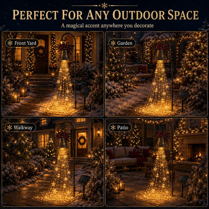 🔥Hot Sale 40% OFF🎄 Christmas Bell Cascade Solar Yard Light✨