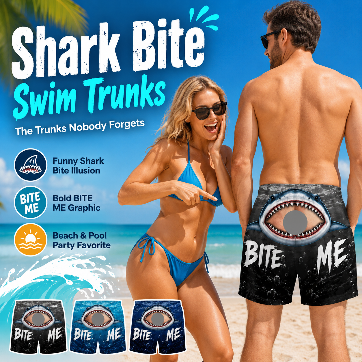 Shark Bite “Bite Me” Swim Trunks