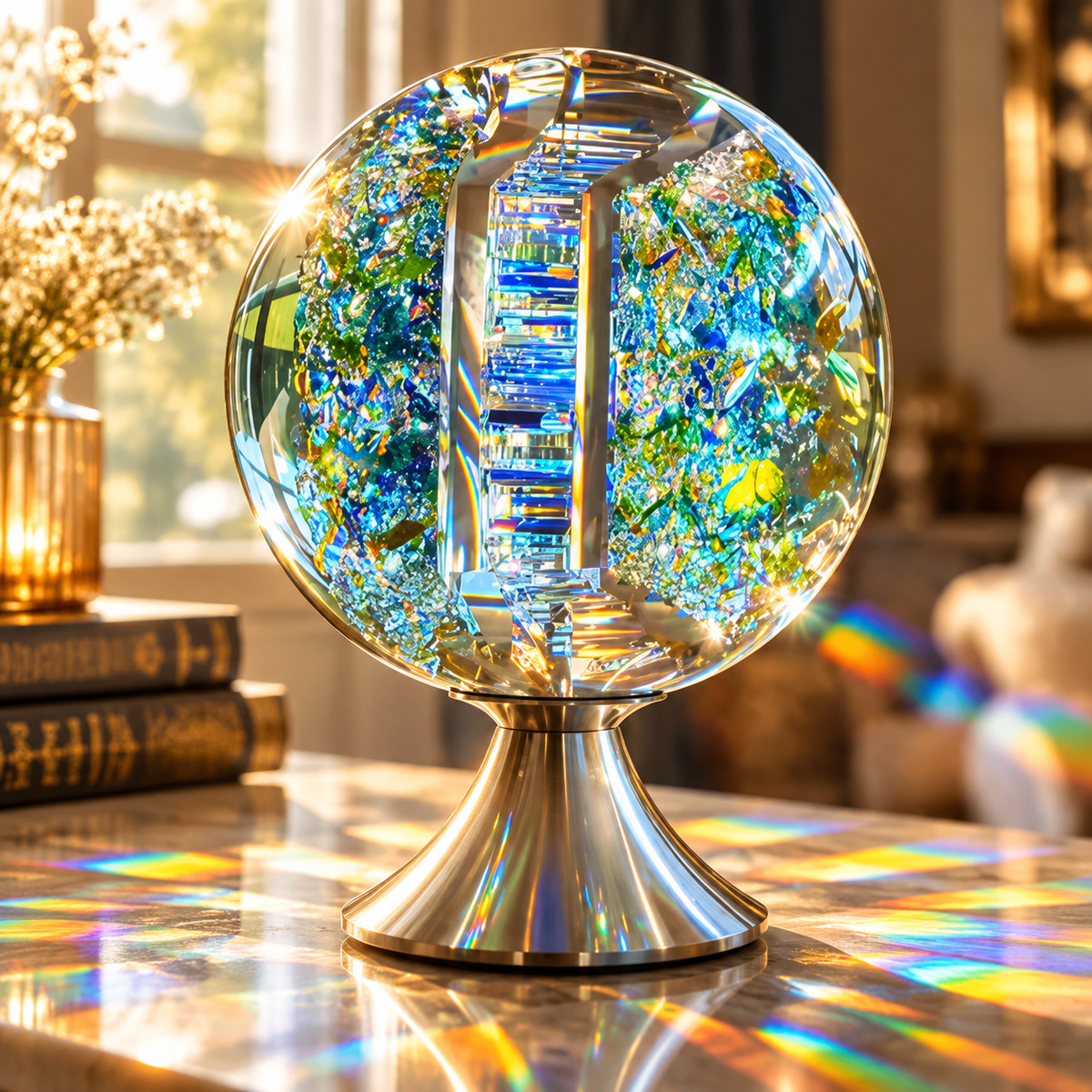 🌈 Crystal Light Sculpture™ – A Stunning Glass Art Piece That Creates Magical Rainbow Reflections