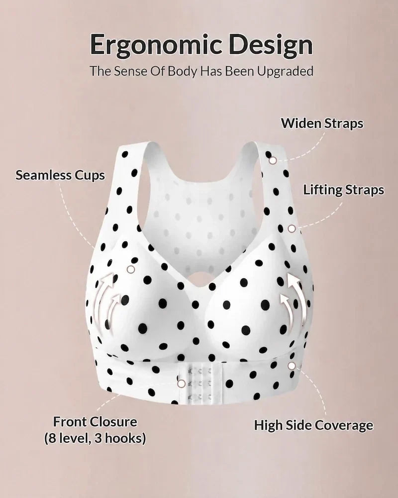 Cross Back Front Closure Wireless Posture Support Bra