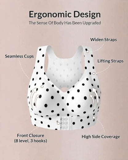Cross Back Front Closure Wireless Posture Support Bra