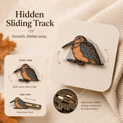 ⏳ Last Day 49% OFF – 🐦 Waddlin' Timberdoodle Kinetic Enamel Pin | Double-Layer Moving Woodcock Design with Hidden Sliding Track & Dual-Pin Lock ✨