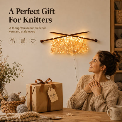 Knitting Needles Wall Light