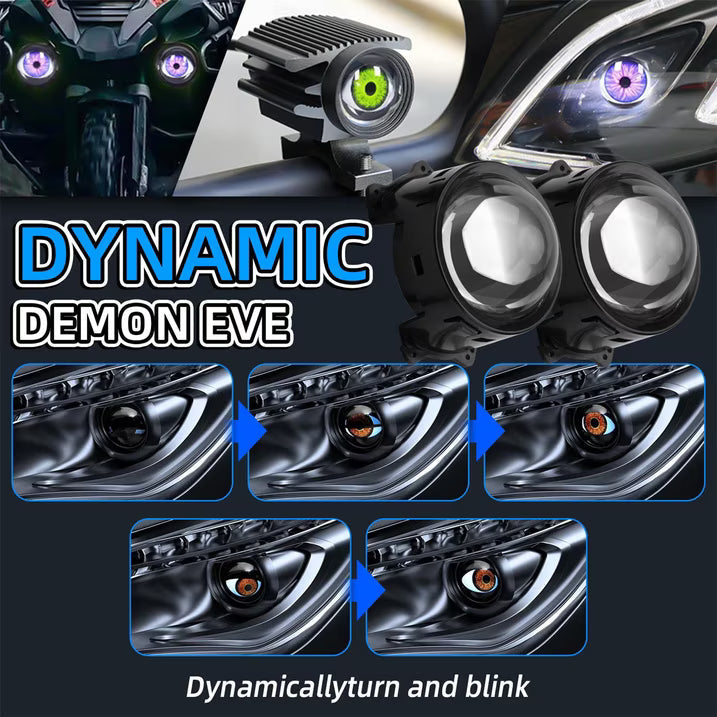 Demon Eye RGB Headlight Kit – Animated Iris Car Lighting Upgrade