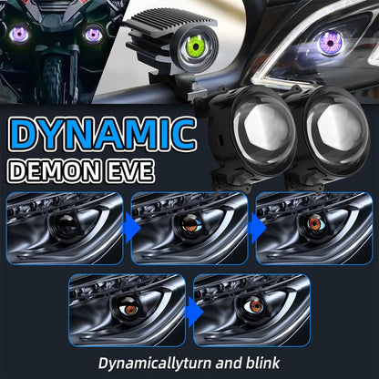 Demon Eye RGB Headlight Kit – Animated Iris Car Lighting Upgrade