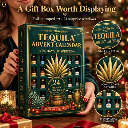 🎁🏺24-Day Mini Tequila Bottle Advent Blind Box for Holiday Celebration, Bar Table Decor, Collector Gift & Family Countdown