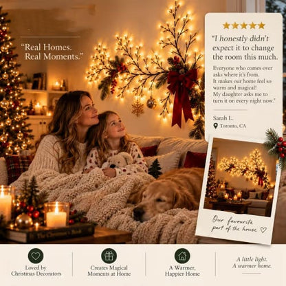 ✨ Flexible LED Branch Lights | Remote-Controlled Holiday Wall Decor