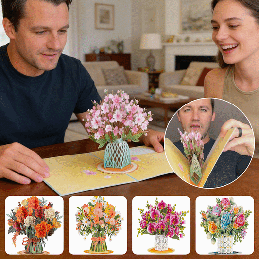 2-in-1 Gift & Décor for Every Moment🌸3D Flower Bouquet Pop Up Card