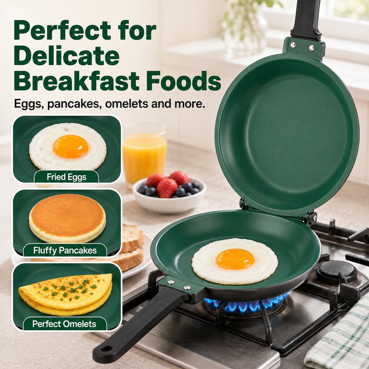 Double-Sided Nonstick Frying Pan