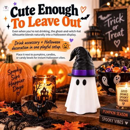 🎃 Limited-Time Halloween Deal — Ghost Witch Hat Beverage Can Cover 👻🥤