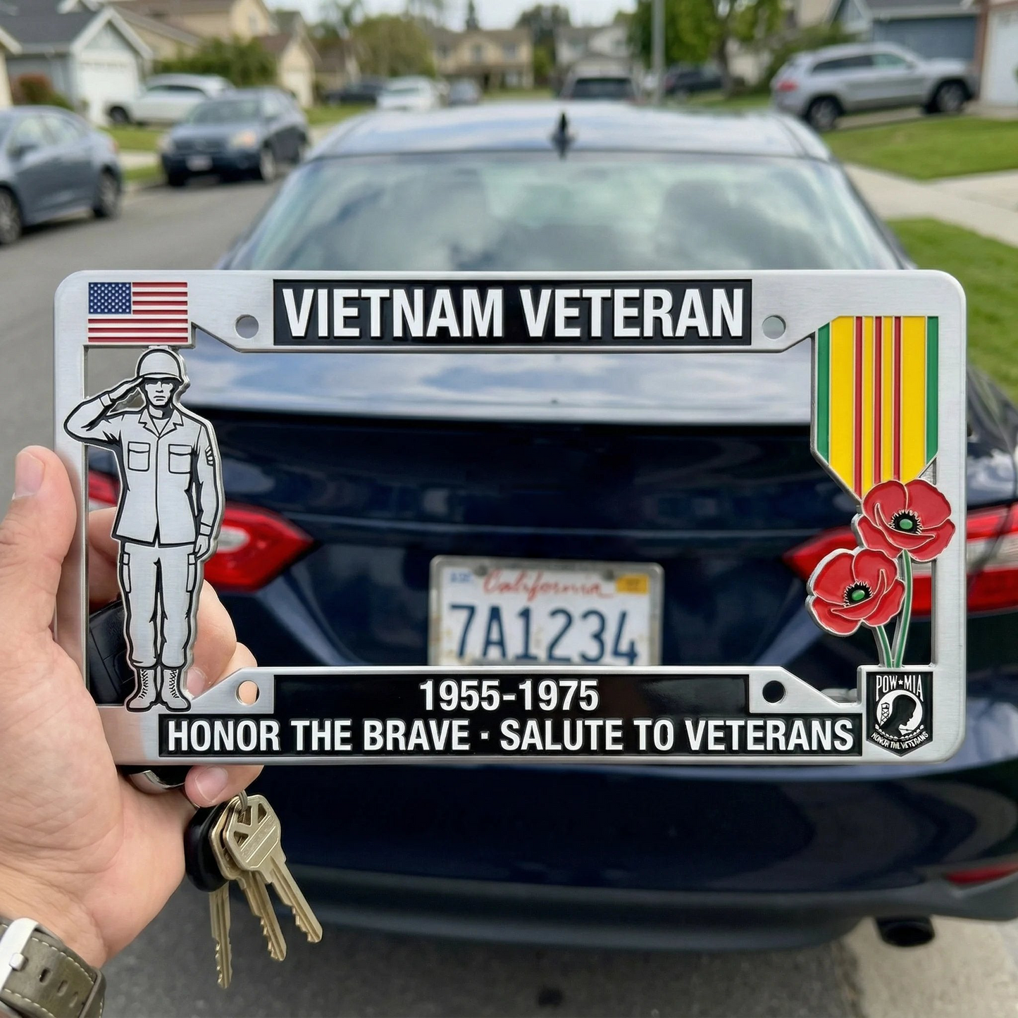 🎖️❤️Vietnam Veteran Tribute License Plate Frame