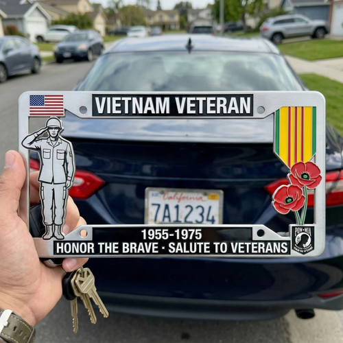 🎖️❤️Vietnam Veteran Tribute License Plate Frame