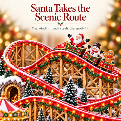 🎄 Enchanted Christmas Fairground – Illuminated Carnival Village with Moving Rides